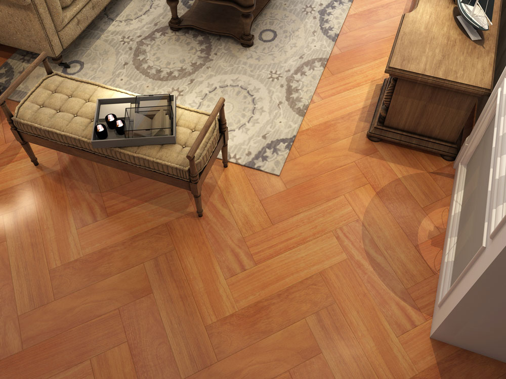 實(shí)木地暖地板-象耳豆SR8人字拼